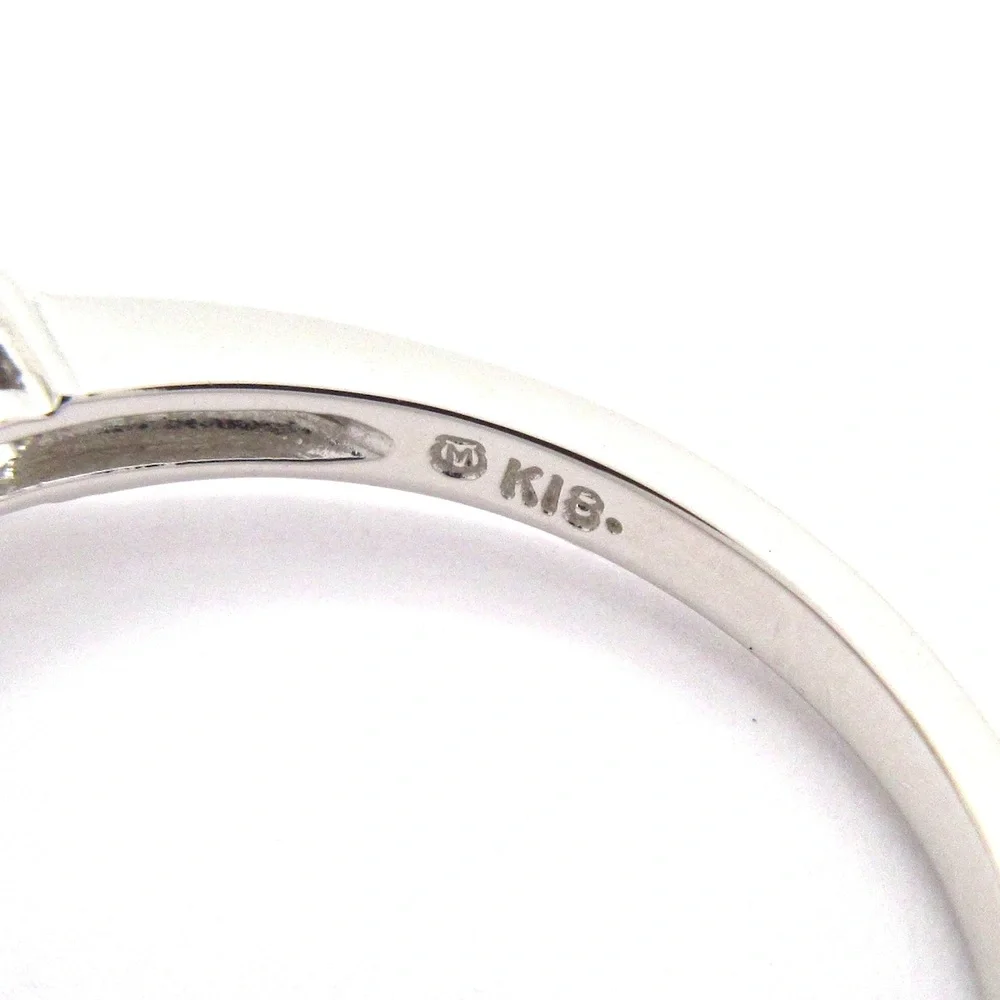 Mikimoto Ring 18K White Gold Diamond Pearl